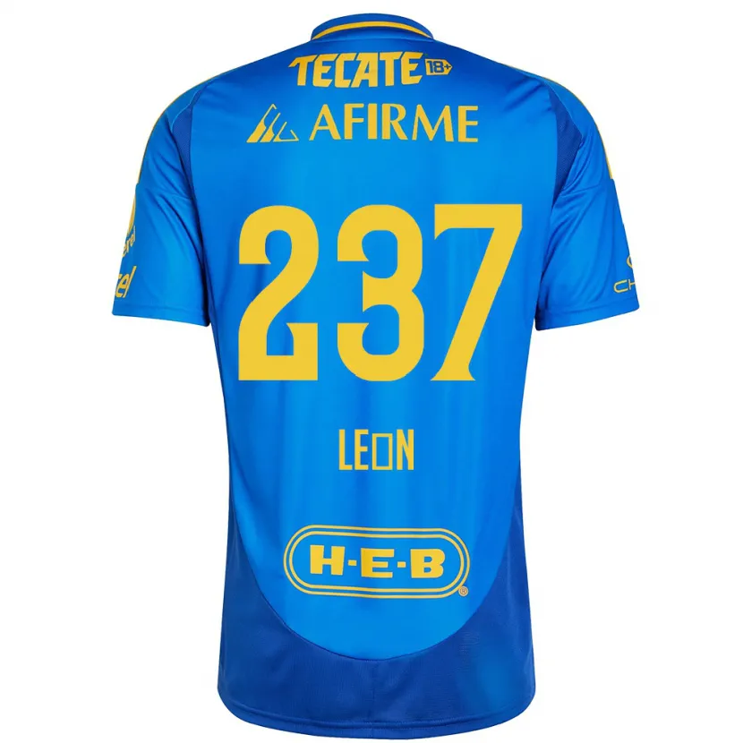 Danxen Enfant Maillot Gabriel León #237 Bleu Jaune Tenues Extérieur 2024/25 T-Shirt