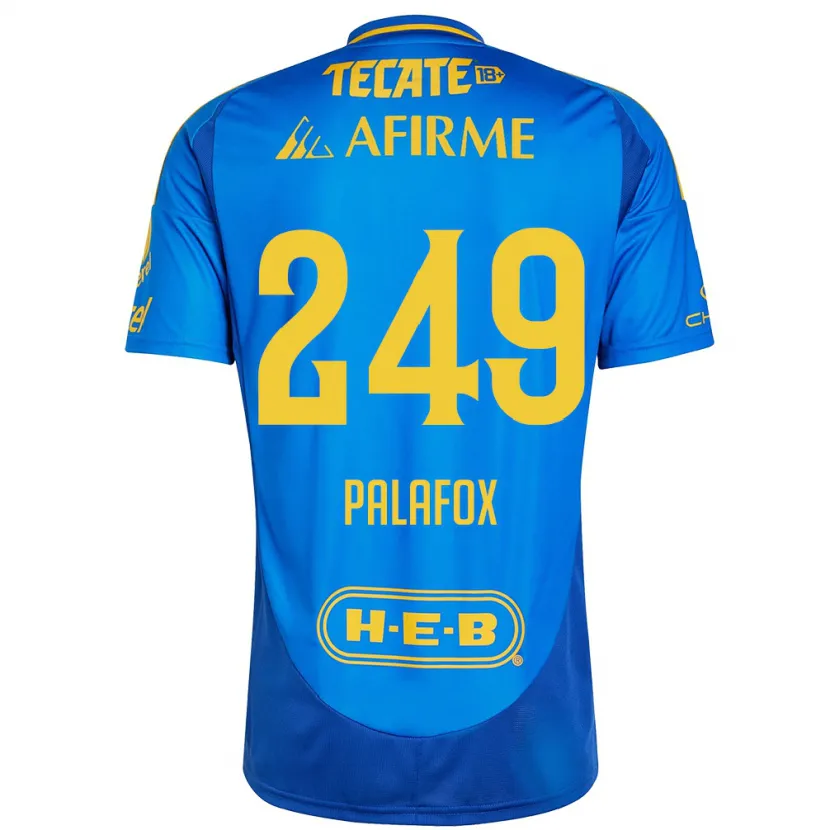 Danxen Enfant Maillot José Palafox #249 Bleu Jaune Tenues Extérieur 2024/25 T-Shirt