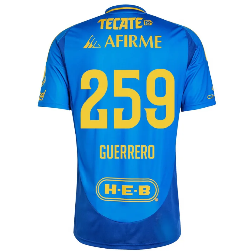 Danxen Enfant Maillot Erick Guerrero #259 Bleu Jaune Tenues Extérieur 2024/25 T-Shirt