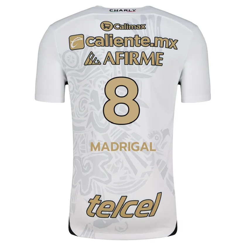 Danxen Enfant Maillot Fernando Madrigal #8 Blanc Noir Tenues Extérieur 2024/25 T-Shirt