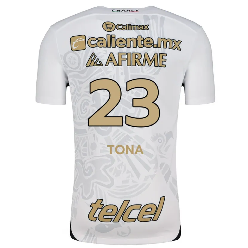 Danxen Enfant Maillot Iván Tona #23 Blanc Noir Tenues Extérieur 2024/25 T-Shirt