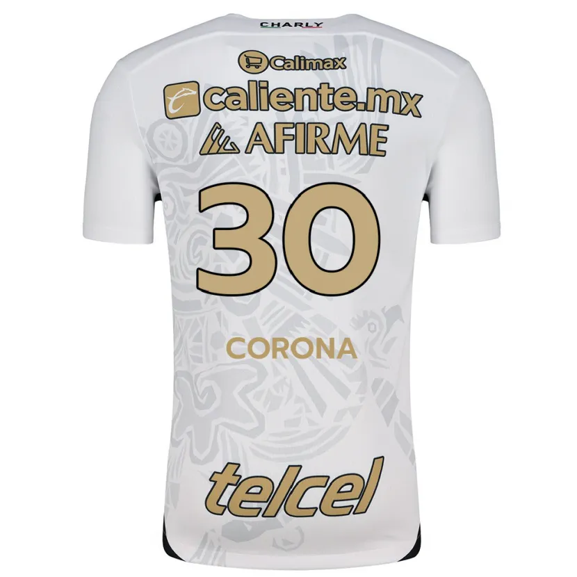 Danxen Enfant Maillot Jesús Corona #30 Blanc Noir Tenues Extérieur 2024/25 T-Shirt