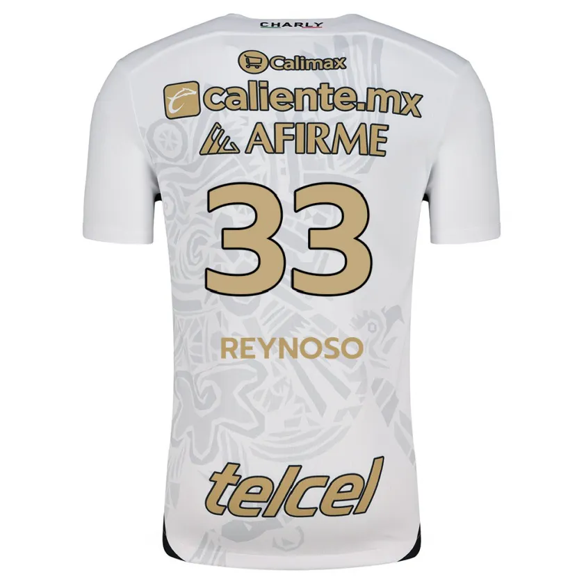 Danxen Enfant Maillot Emanuel Reynoso #33 Blanc Noir Tenues Extérieur 2024/25 T-Shirt