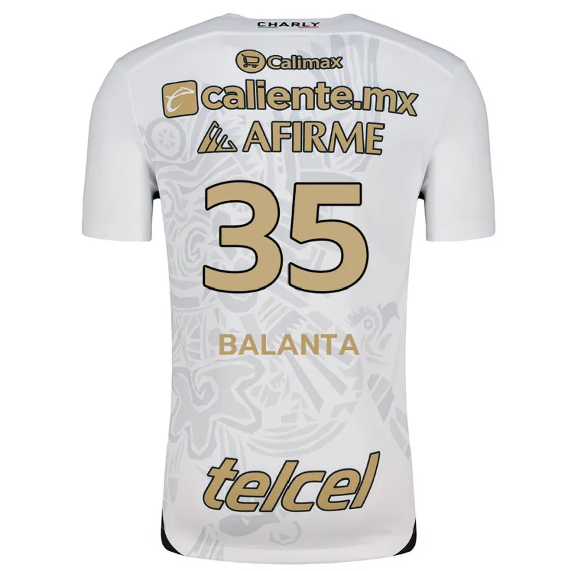 Danxen Enfant Maillot Kevin Balanta #35 Blanc Noir Tenues Extérieur 2024/25 T-Shirt