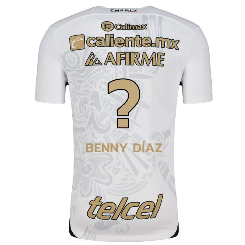 Danxen Enfant Maillot Benny Díaz #0 Blanc Noir Tenues Extérieur 2024/25 T-Shirt