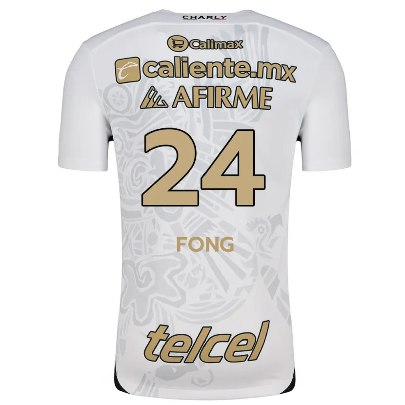 Danxen Enfant Maillot Michel Fong #24 Blanc Noir Tenues Extérieur 2024/25 T-Shirt