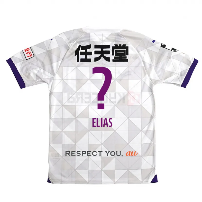 Danxen Enfant Maillot Rafael Elias #0 Blanc Violet Tenues Extérieur 2024/25 T-Shirt