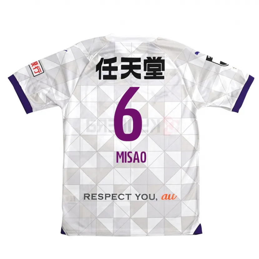 Danxen Enfant Maillot Yuto Misao #6 Blanc Violet Tenues Extérieur 2024/25 T-Shirt