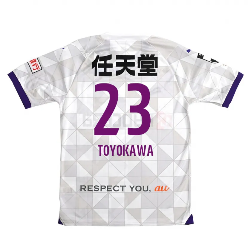 Danxen Enfant Maillot Yuta Toyokawa #23 Blanc Violet Tenues Extérieur 2024/25 T-Shirt