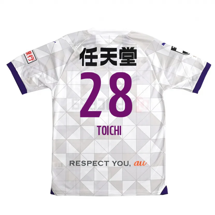 Danxen Enfant Maillot Toichi Suzuki #28 Blanc Violet Tenues Extérieur 2024/25 T-Shirt