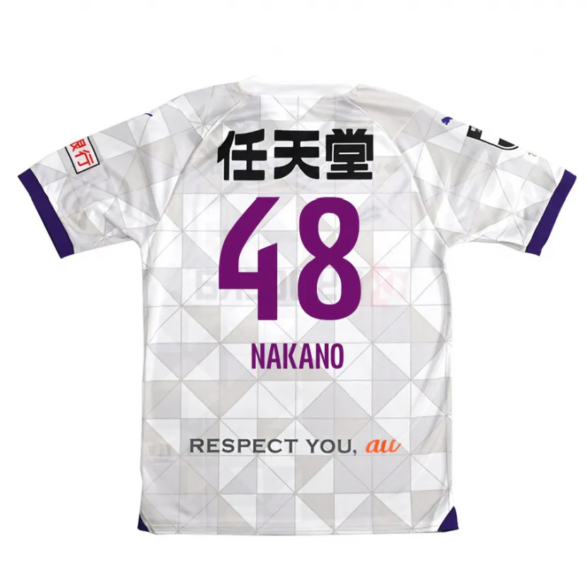 Danxen Enfant Maillot Ryuma Nakano #48 Blanc Violet Tenues Extérieur 2024/25 T-Shirt