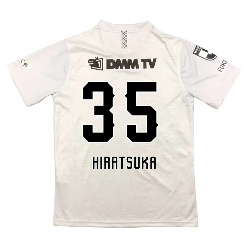 Danxen Enfant Maillot Yuto Hiratsuka #35 Gris Noir Tenues Extérieur 2024/25 T-Shirt