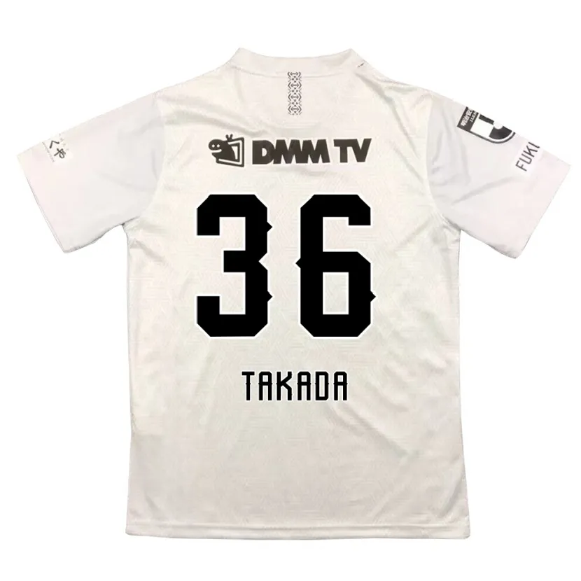 Danxen Enfant Maillot Seiya Takada #36 Gris Noir Tenues Extérieur 2024/25 T-Shirt