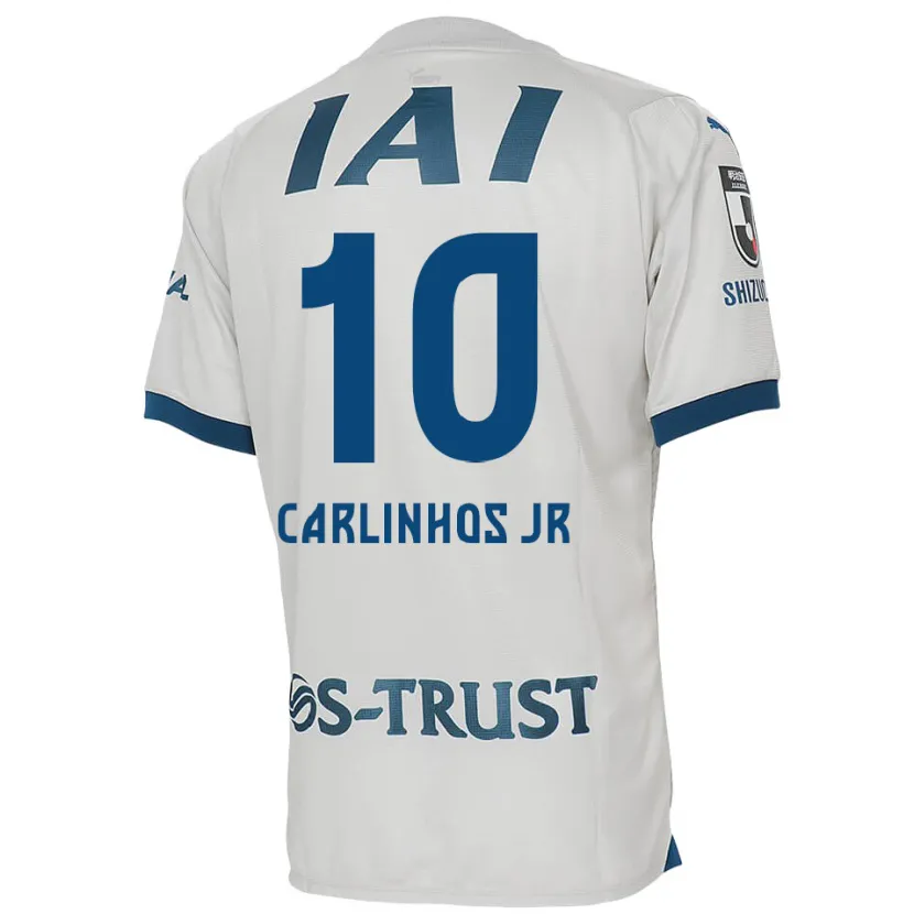 Danxen Enfant Maillot Carlinhos Junior #10 Blanc Bleu Tenues Extérieur 2024/25 T-Shirt