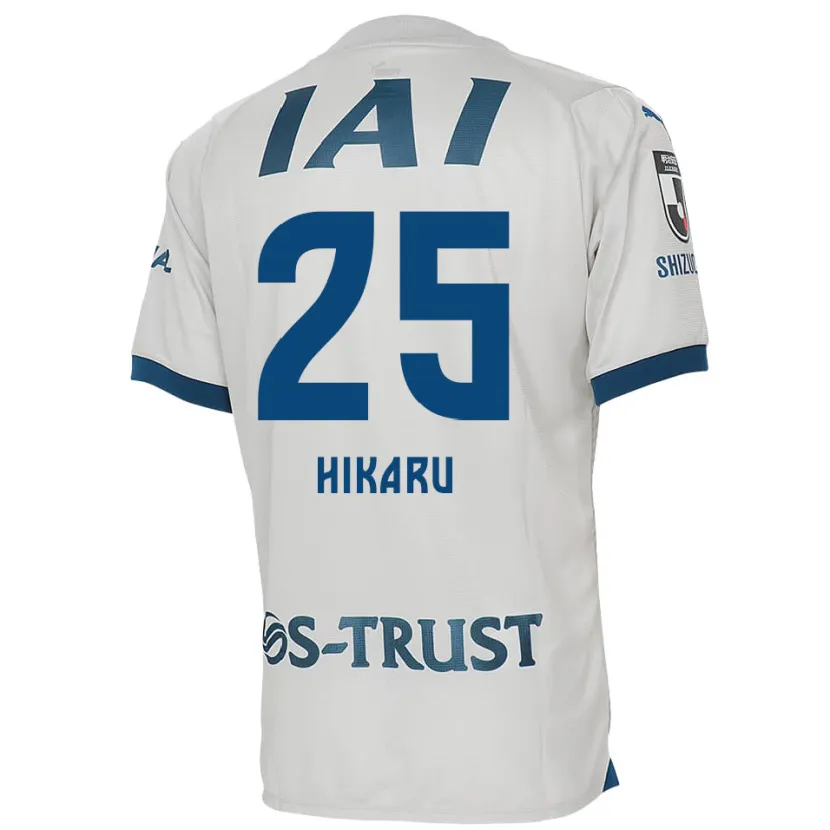 Danxen Enfant Maillot Hikaru Naruoka #25 Blanc Bleu Tenues Extérieur 2024/25 T-Shirt