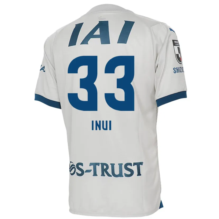 Danxen Enfant Maillot Takashi Inui #33 Blanc Bleu Tenues Extérieur 2024/25 T-Shirt