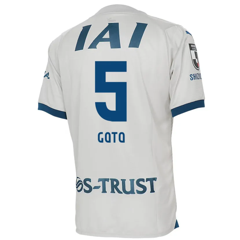 Danxen Enfant Maillot Keita Goto #5 Blanc Bleu Tenues Extérieur 2024/25 T-Shirt