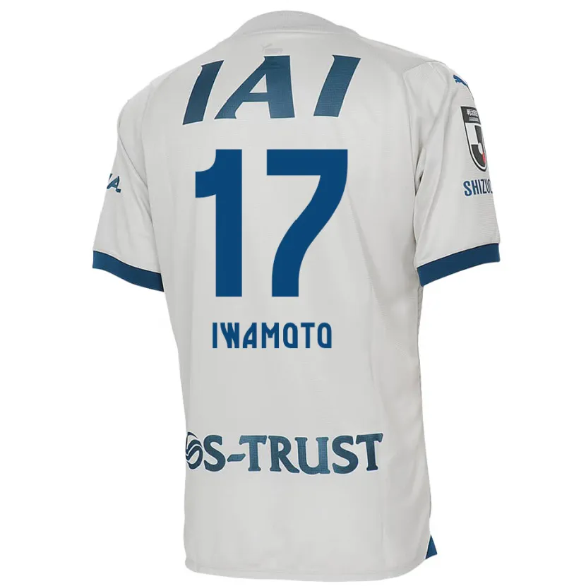 Danxen Enfant Maillot Shogo Iwamoto #17 Blanc Bleu Tenues Extérieur 2024/25 T-Shirt