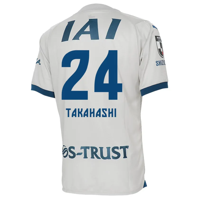 Danxen Enfant Maillot Yuzuki Takahashi #24 Blanc Bleu Tenues Extérieur 2024/25 T-Shirt