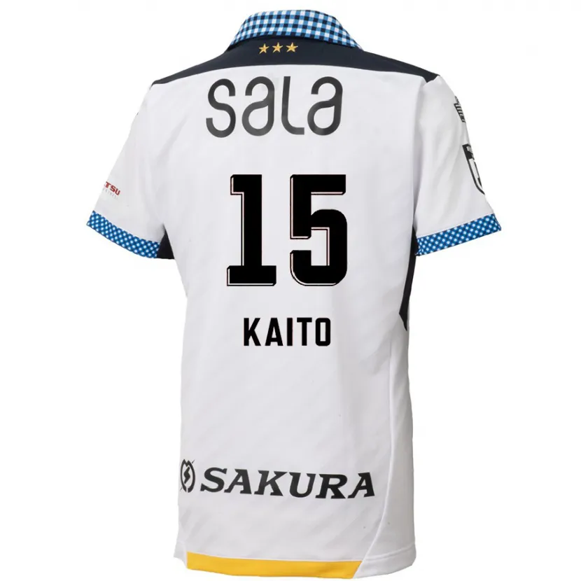 Danxen Enfant Maillot Kaito Suzuki #15 Blanc Noir Tenues Extérieur 2024/25 T-Shirt