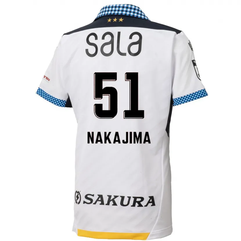 Danxen Enfant Maillot Keitaro Nakajima #51 Blanc Noir Tenues Extérieur 2024/25 T-Shirt