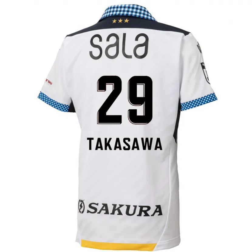 Danxen Enfant Maillot Kaito Takasawa #29 Blanc Noir Tenues Extérieur 2024/25 T-Shirt