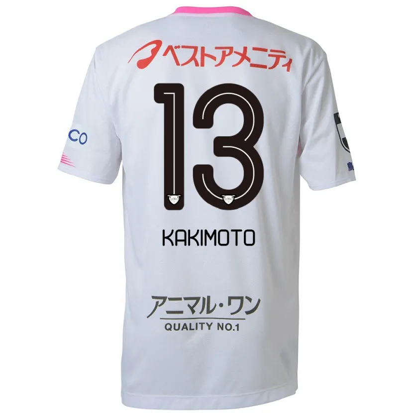 Danxen Enfant Maillot Yuto Kakimoto #13 Blanc Bleu Rose Tenues Extérieur 2024/25 T-Shirt