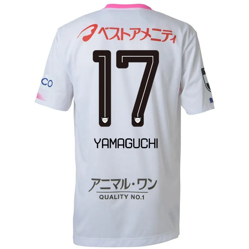 Danxen Enfant Maillot Hikaru Yamaguchi #17 Blanc Bleu Rose Tenues Extérieur 2024/25 T-Shirt