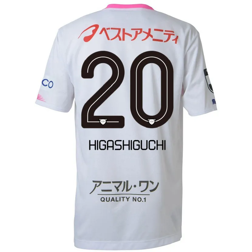 Danxen Enfant Maillot Aitaro Higashiguchi #20 Blanc Bleu Rose Tenues Extérieur 2024/25 T-Shirt