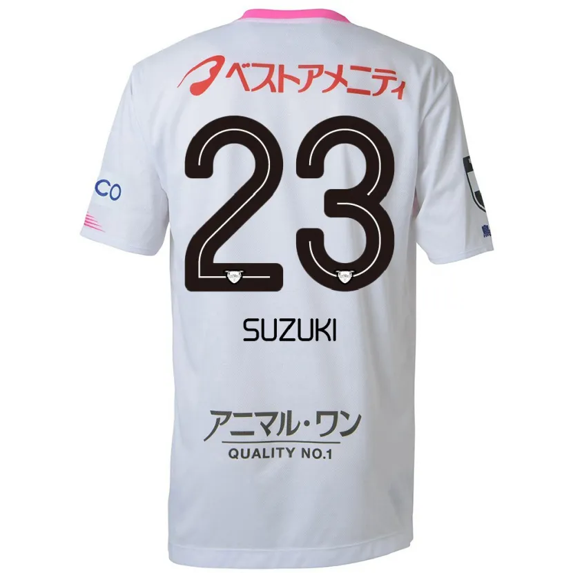 Danxen Enfant Maillot Yuki Suzuki #23 Blanc Bleu Rose Tenues Extérieur 2024/25 T-Shirt