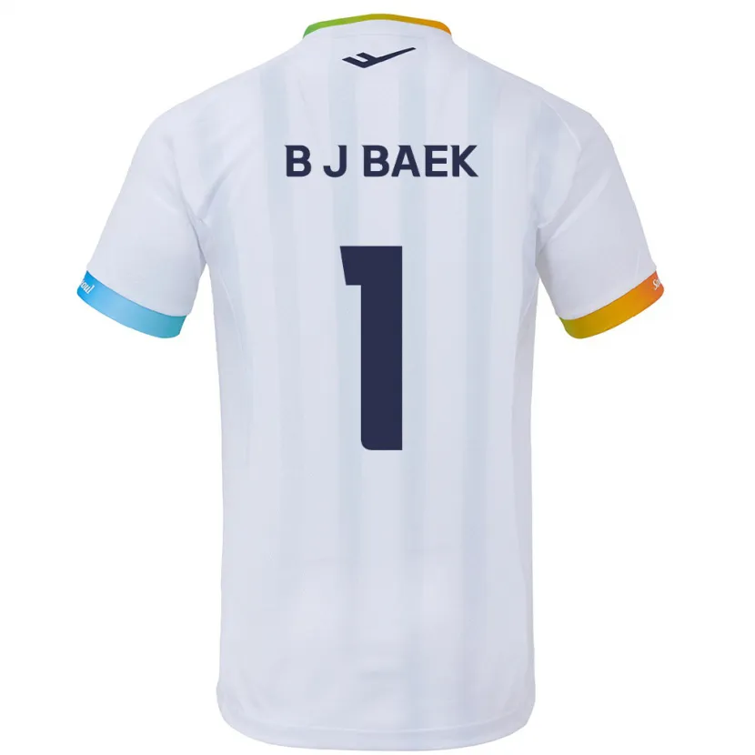 Danxen Enfant Maillot Jong-Beom Baek #1 Blanc Bleu Tenues Extérieur 2024/25 T-Shirt