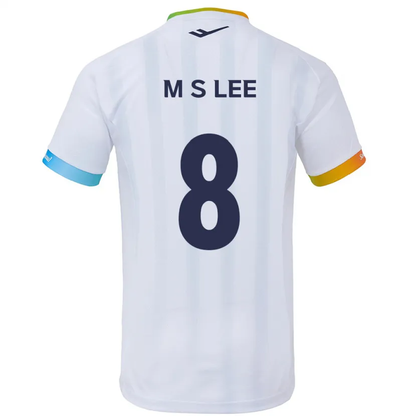 Danxen Enfant Maillot Seung-Mo Lee #8 Blanc Bleu Tenues Extérieur 2024/25 T-Shirt