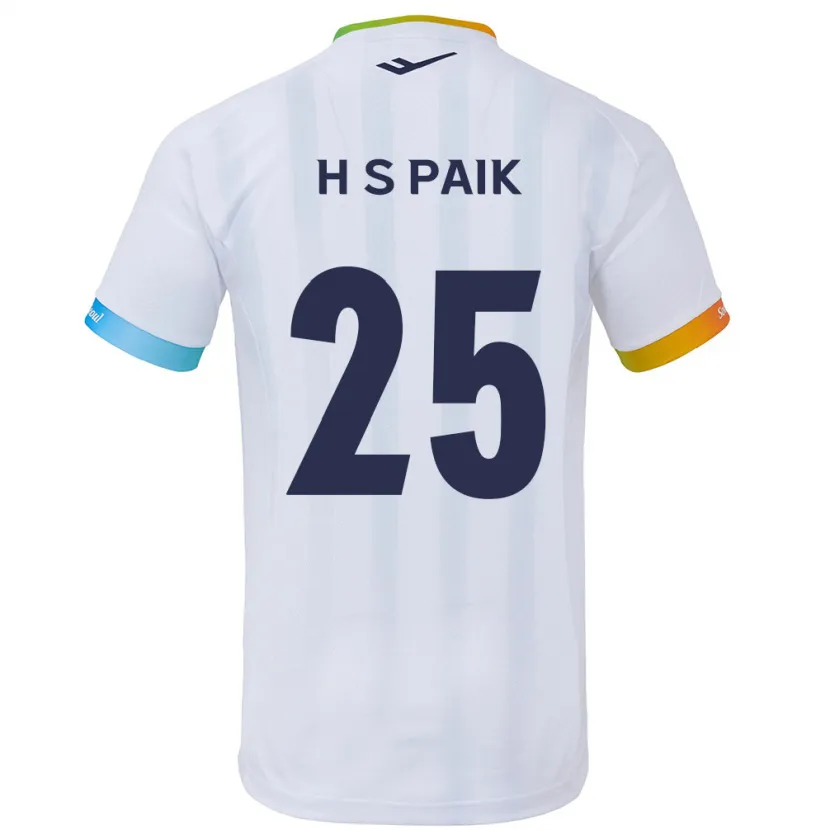 Danxen Enfant Maillot Sang-Hoon Paik #25 Blanc Bleu Tenues Extérieur 2024/25 T-Shirt