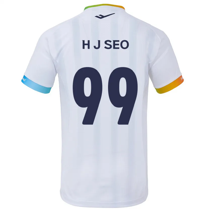 Danxen Enfant Maillot Ju-Hwan Seo #99 Blanc Bleu Tenues Extérieur 2024/25 T-Shirt