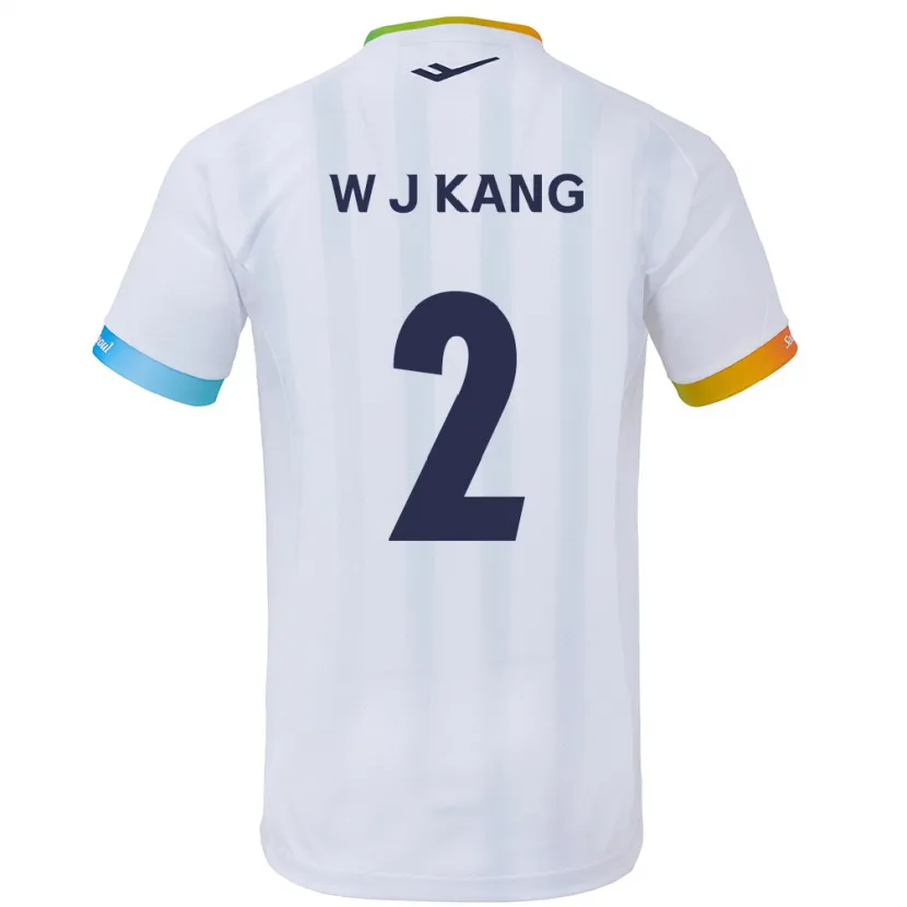 Danxen Enfant Maillot Jae-Won Kang #2 Blanc Bleu Tenues Extérieur 2024/25 T-Shirt