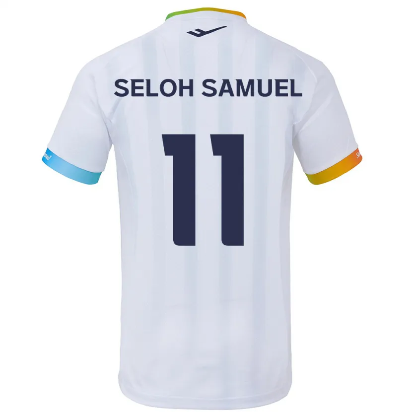 Danxen Enfant Maillot Gbato Seloh Samuel #11 Blanc Bleu Tenues Extérieur 2024/25 T-Shirt