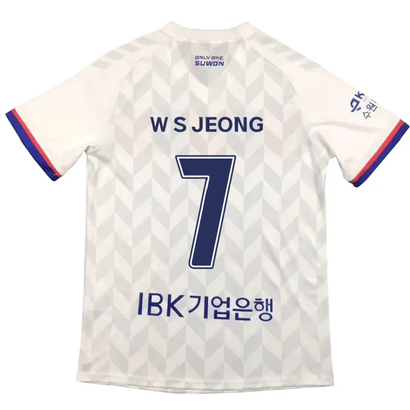 Danxen Enfant Maillot Seung-Won Jeong #7 Blanc Bleu Tenues Extérieur 2024/25 T-Shirt