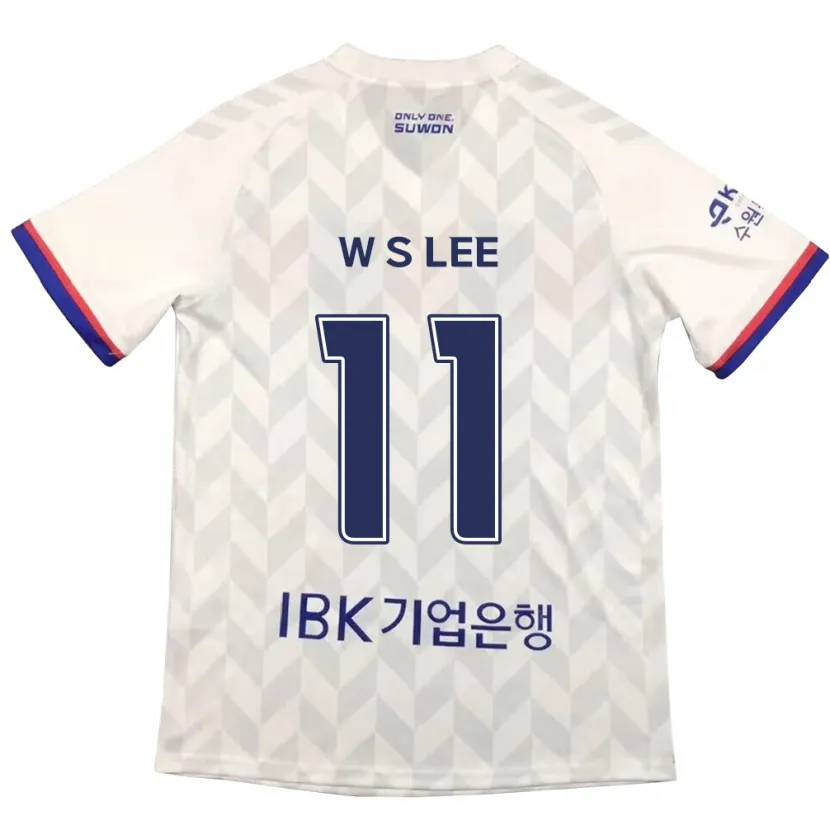 Danxen Enfant Maillot Seung-Woo Lee #11 Blanc Bleu Tenues Extérieur 2024/25 T-Shirt