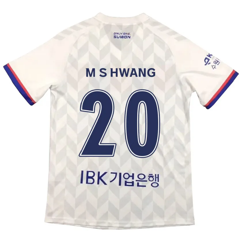 Danxen Enfant Maillot Soon-Min Hwang #20 Blanc Bleu Tenues Extérieur 2024/25 T-Shirt