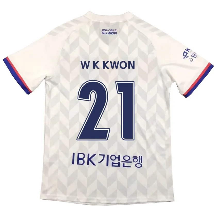 Danxen Enfant Maillot Kyung-Won Kwon #21 Blanc Bleu Tenues Extérieur 2024/25 T-Shirt