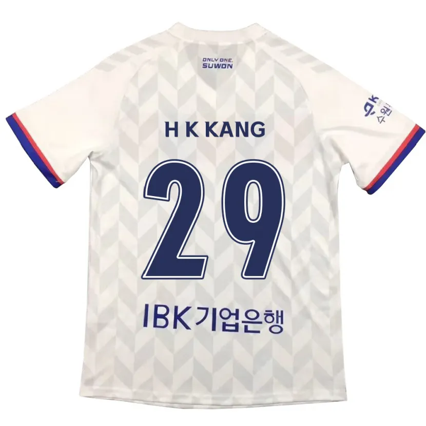 Danxen Enfant Maillot Kyo-Hun Kang #29 Blanc Bleu Tenues Extérieur 2024/25 T-Shirt