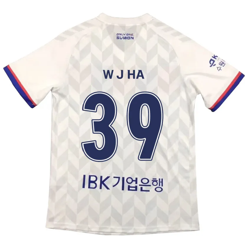 Danxen Enfant Maillot Jung-Woo Ha #39 Blanc Bleu Tenues Extérieur 2024/25 T-Shirt