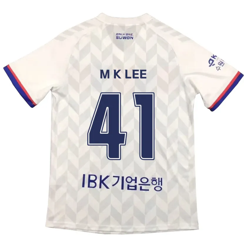 Danxen Enfant Maillot Kyung-Min Lee #41 Blanc Bleu Tenues Extérieur 2024/25 T-Shirt