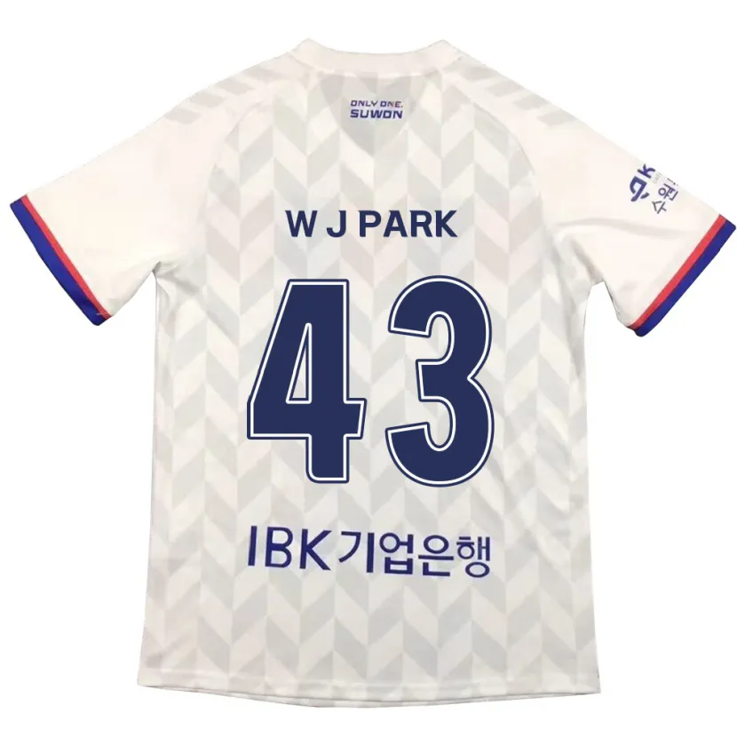 Danxen Enfant Maillot Jin-Woo Park #43 Blanc Bleu Tenues Extérieur 2024/25 T-Shirt