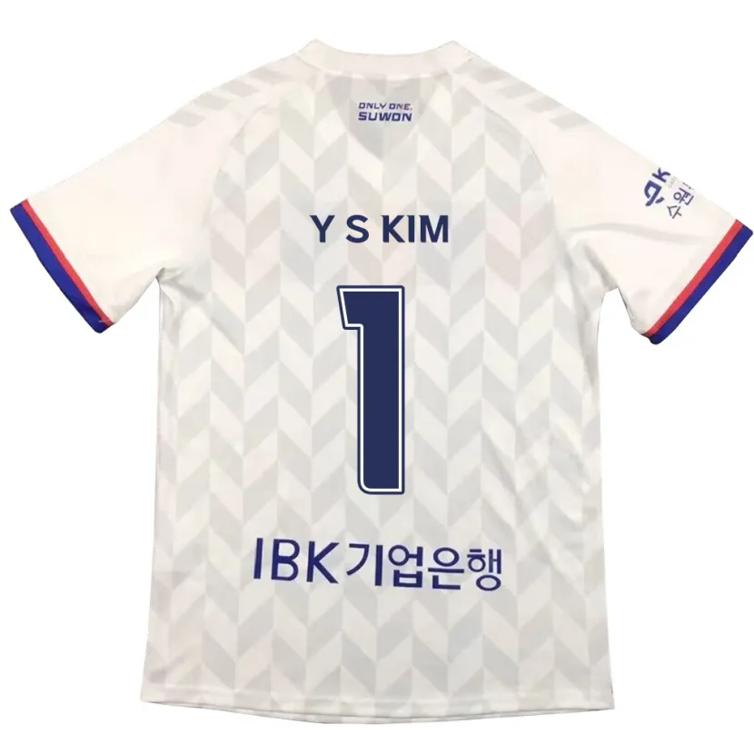 Danxen Enfant Maillot Seong-Yoon Kim #1 Blanc Bleu Tenues Extérieur 2024/25 T-Shirt