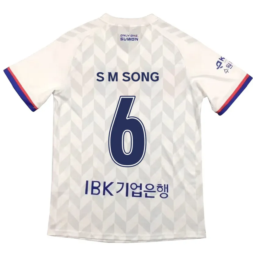 Danxen Enfant Maillot Min-Seob Song #6 Blanc Bleu Tenues Extérieur 2024/25 T-Shirt