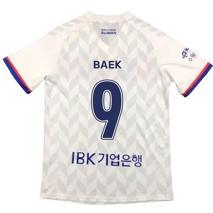 Danxen Enfant Maillot Kyeong Baek #9 Blanc Bleu Tenues Extérieur 2024/25 T-Shirt