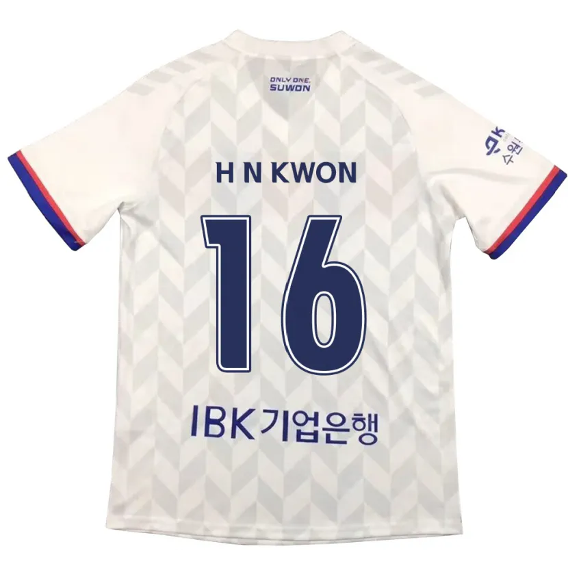 Danxen Enfant Maillot Nam-Hoon Kwon #16 Blanc Bleu Tenues Extérieur 2024/25 T-Shirt