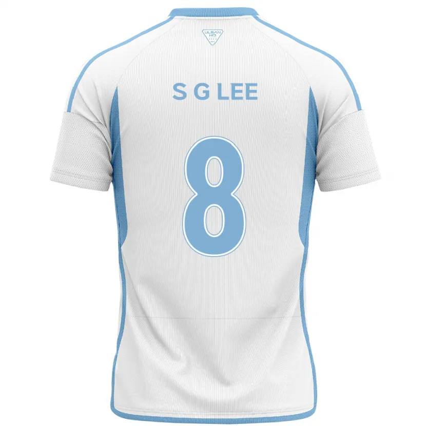 Danxen Enfant Maillot Gyu-Sung Lee #8 Blanc Bleu Tenues Extérieur 2024/25 T-Shirt