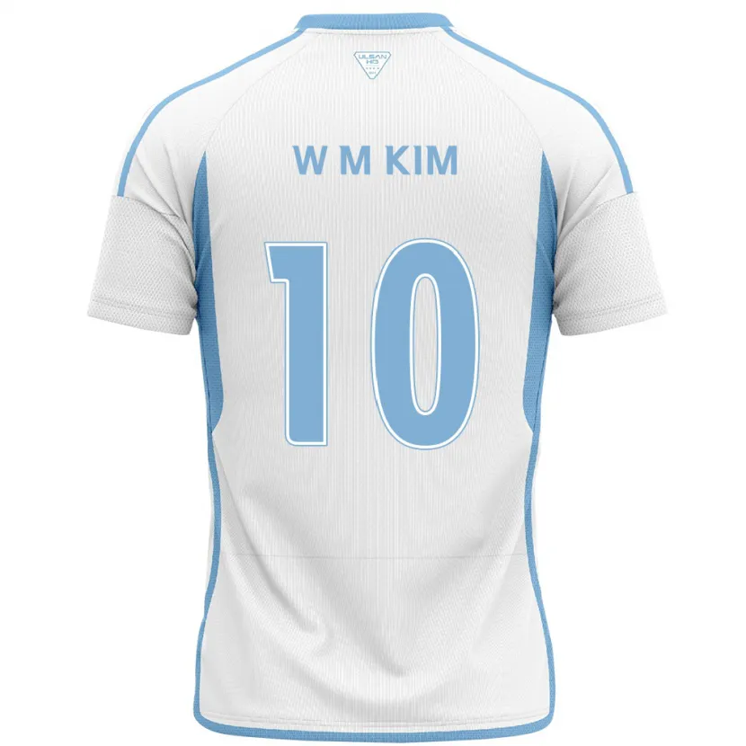 Danxen Enfant Maillot Min-Woo Kim #10 Blanc Bleu Tenues Extérieur 2024/25 T-Shirt